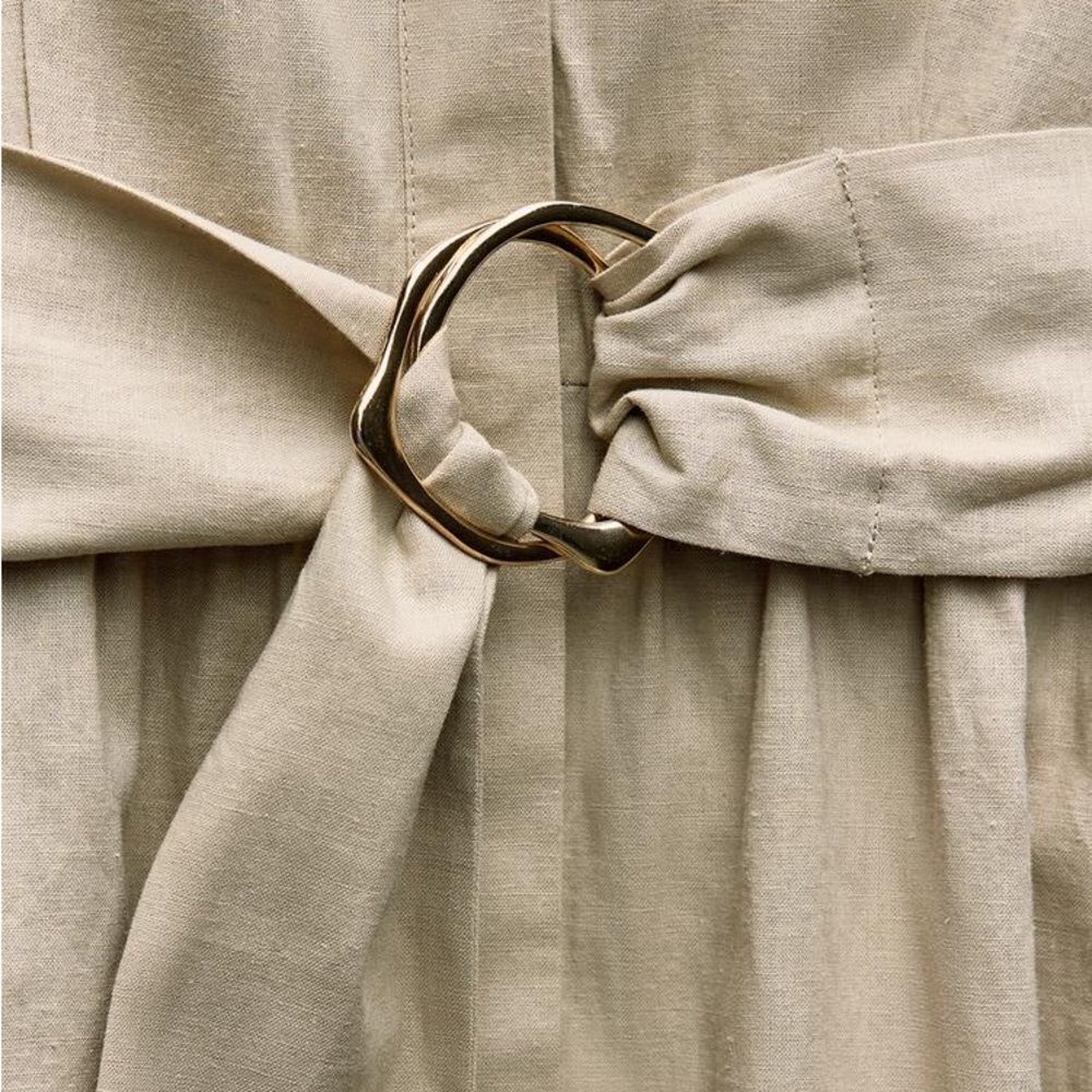 Zara Linen Blend Shirt Dress - Picture 6 of 8